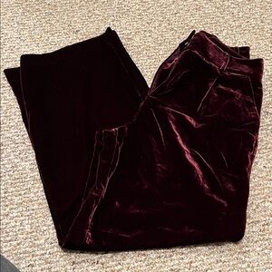 LOFT Deep Burgundy Velvet Trousers